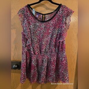 Pink Leopard Print Women's Top